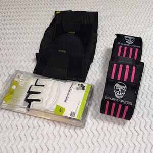 Weightlifting Set - Back brace, Knee Wraps and Gym Gloves